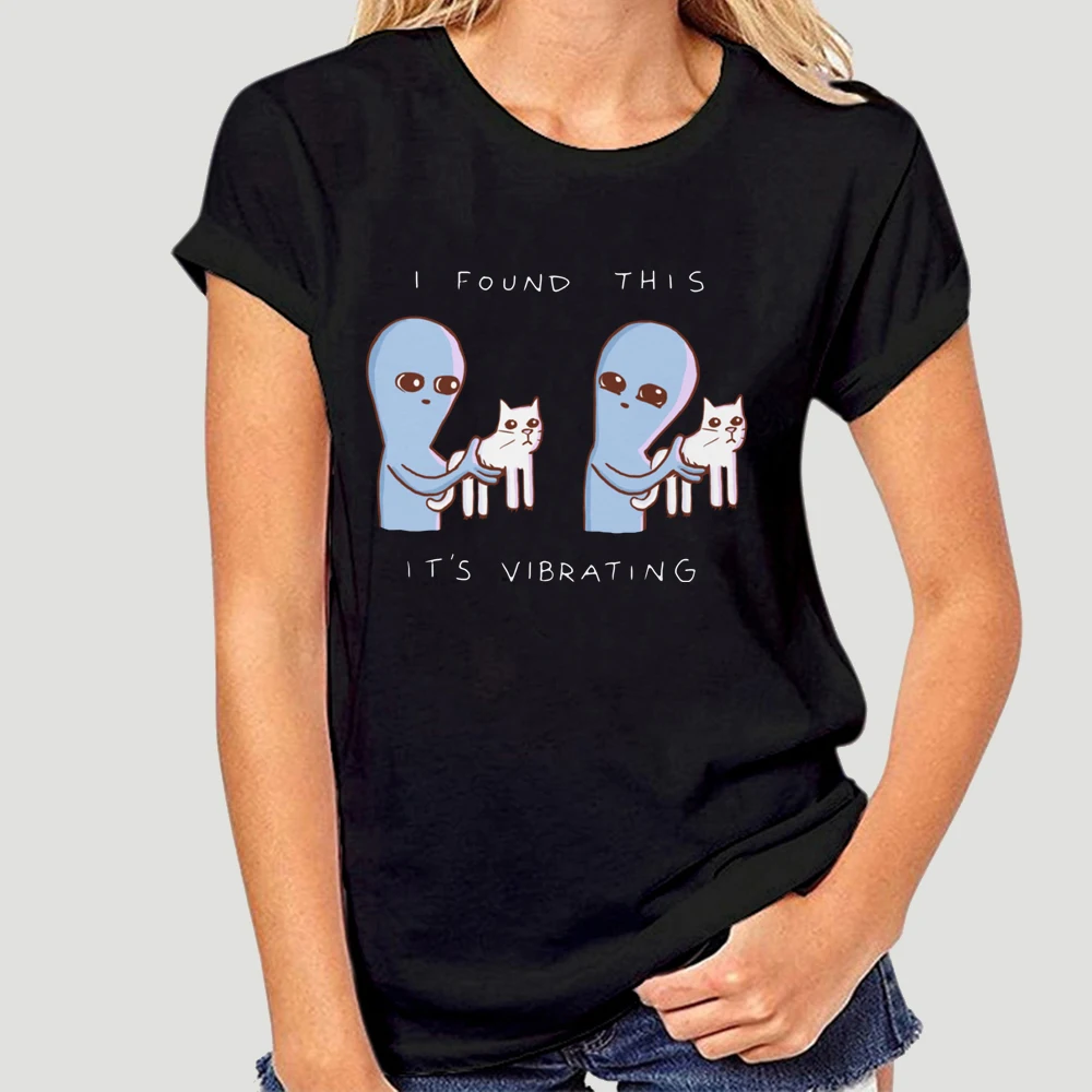 

Инопланетянин и кошки я нашел это и rsquoS-Camiseta vibratoria для мужчин, camiseta de S-3Xl de algodón, camiseta 2348D