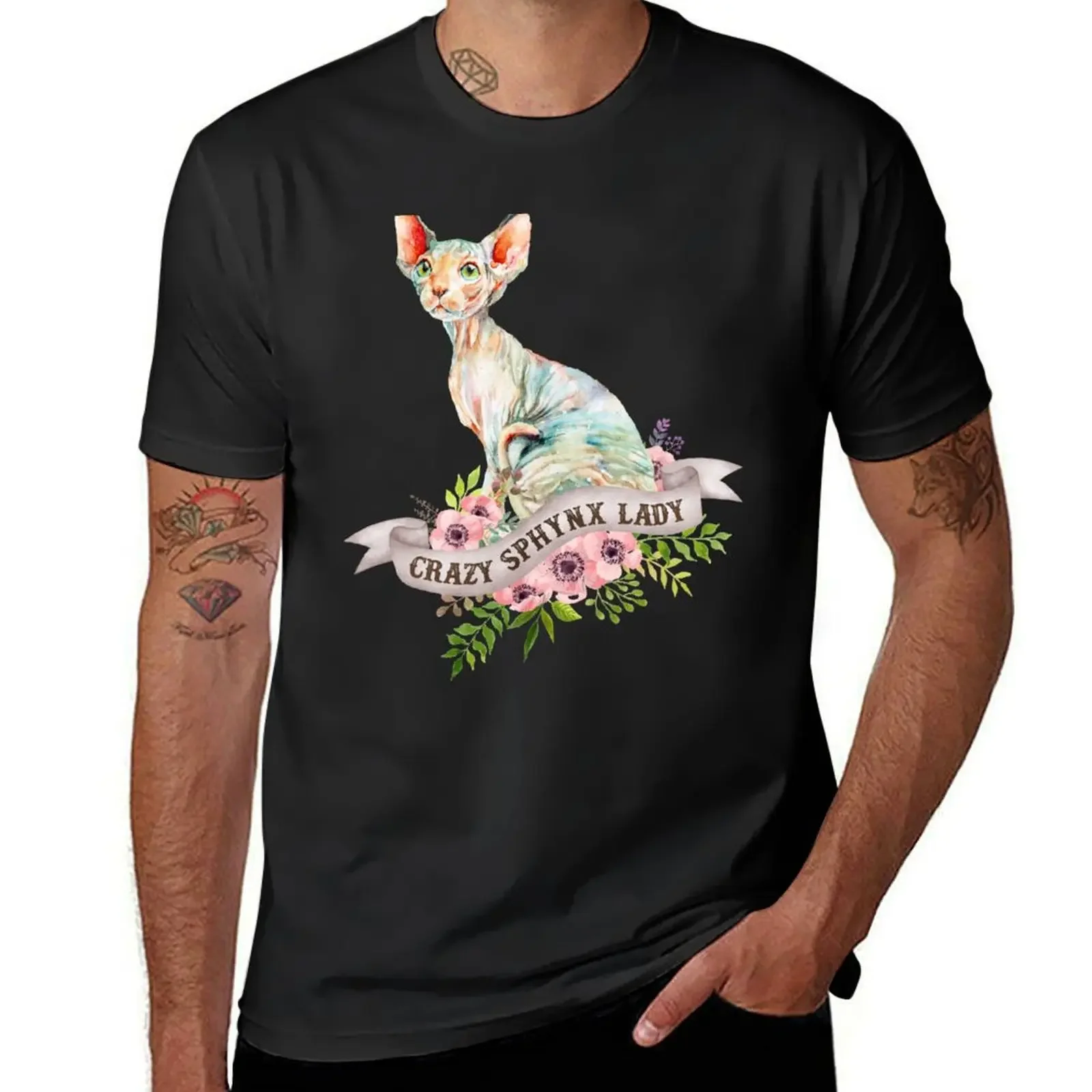 Женская футболка Crazy Sphynx аниме для мальчиков с животным принтом корейская мода