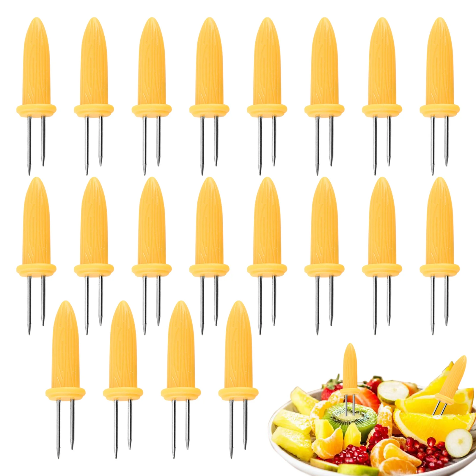 

Corn On The Cob Corn Holders 20PCS Corn On The Cob Skewers Corn Skewers For BBQ Twin Prong Sweetcorn Holders