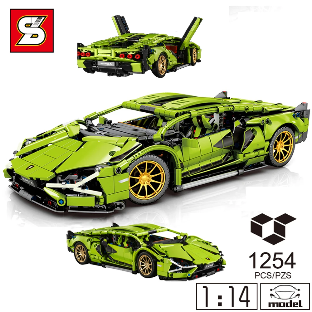 SY BLOCK 1254 шт. высокотехнологичный спортивный автомобиль знаменитая городская