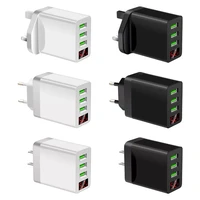 new 3 multi portsfast quick charge adapter led display portable universal usb hub transformer wall power supply uk eu us plug