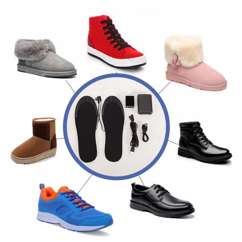 

USB Heated Shoe Insoles Feet Warm Sock Pad Mat Electrically Heating Insoles Washable Warm Thermal Insoles Unisex