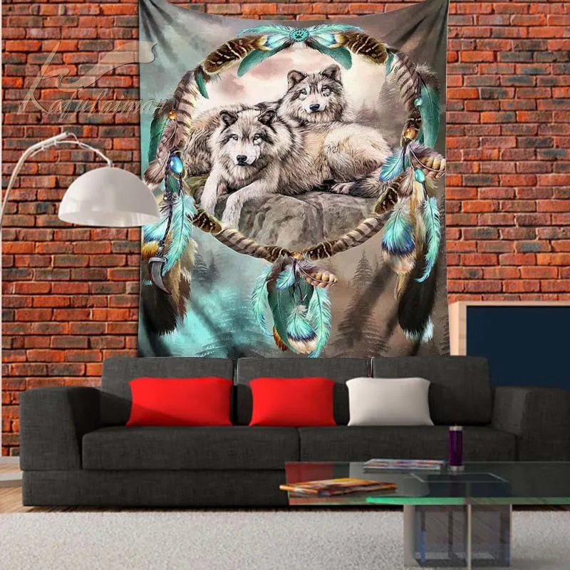 Wolf Tapestry Wild Animals Home Decoration Gift Souvenier Fantasy Wall Art for Bedroom Living Room Dropshipping |