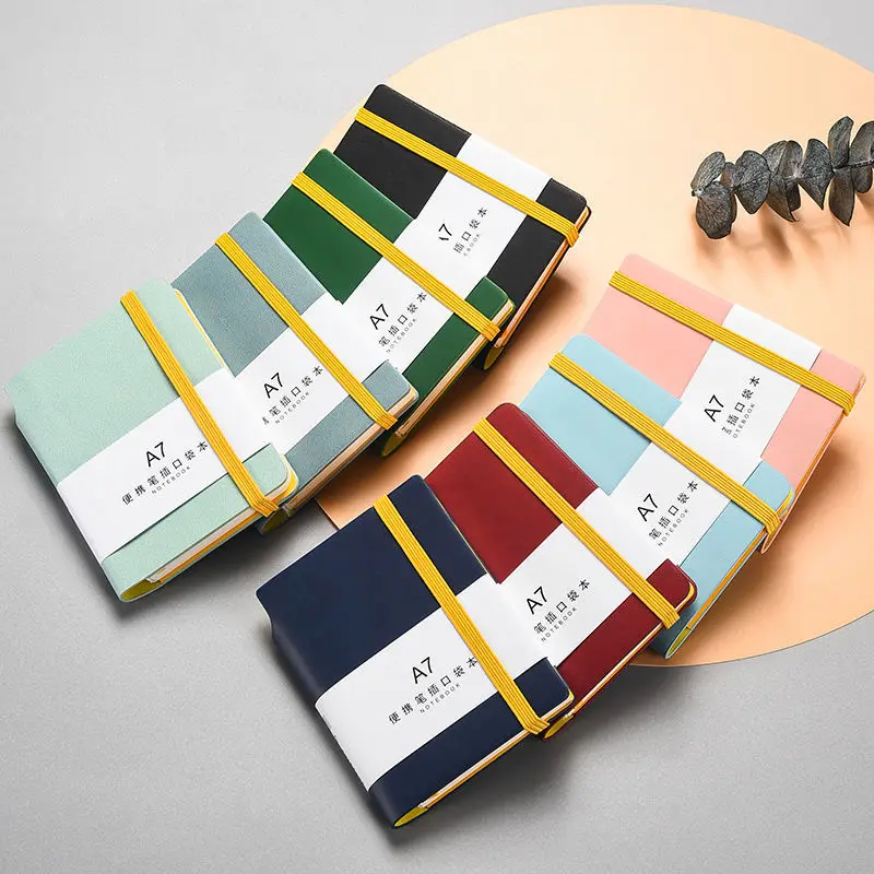 

Mini Portable Notebooks 200pages Notebook A7 Beautiful Pockets notebook Business Stationery Small Journal For School Weekly