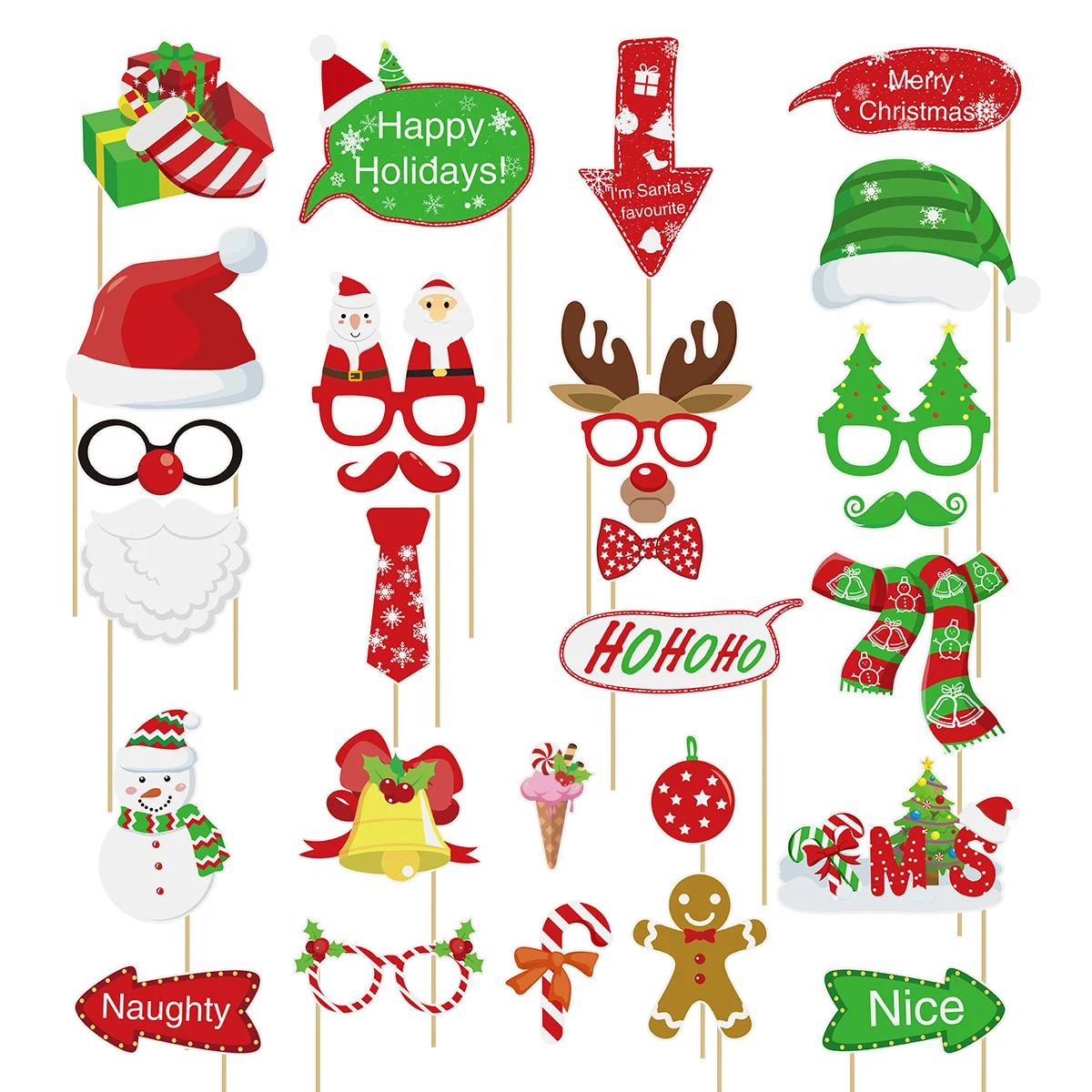 

Christmas Props Photo Booth Partyxmas Adults Decorations Selfie Supplies Favors Games Funny Decoration Holiday Prop Photobooth