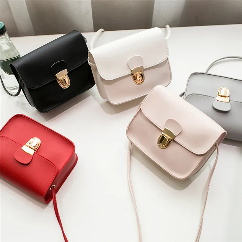 

Women Messenger Bags Woman Bag 2019 Famous Brands Women Fashion Solid Color Cover Lock Shoulder Crossbody Phone beach Bag sac