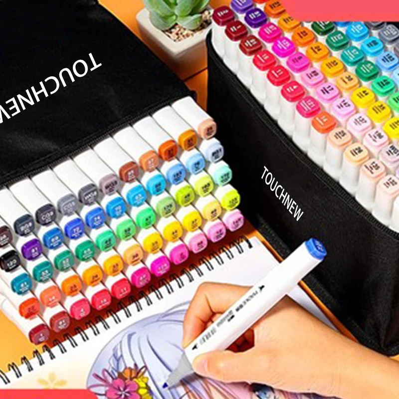 Спиртовые маркеры 40/60/80 цветов ручки для рисования с двойным наконечником