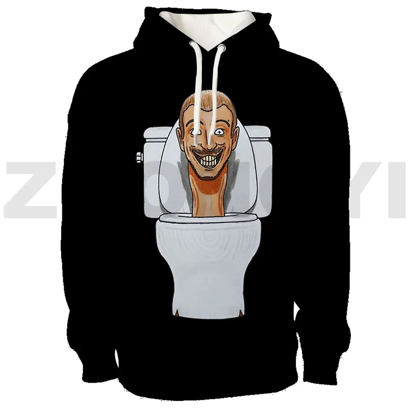 Толстовка Skibidi унитаза в стиле Харадзюку для мужчин свободные пуловеры с длинным