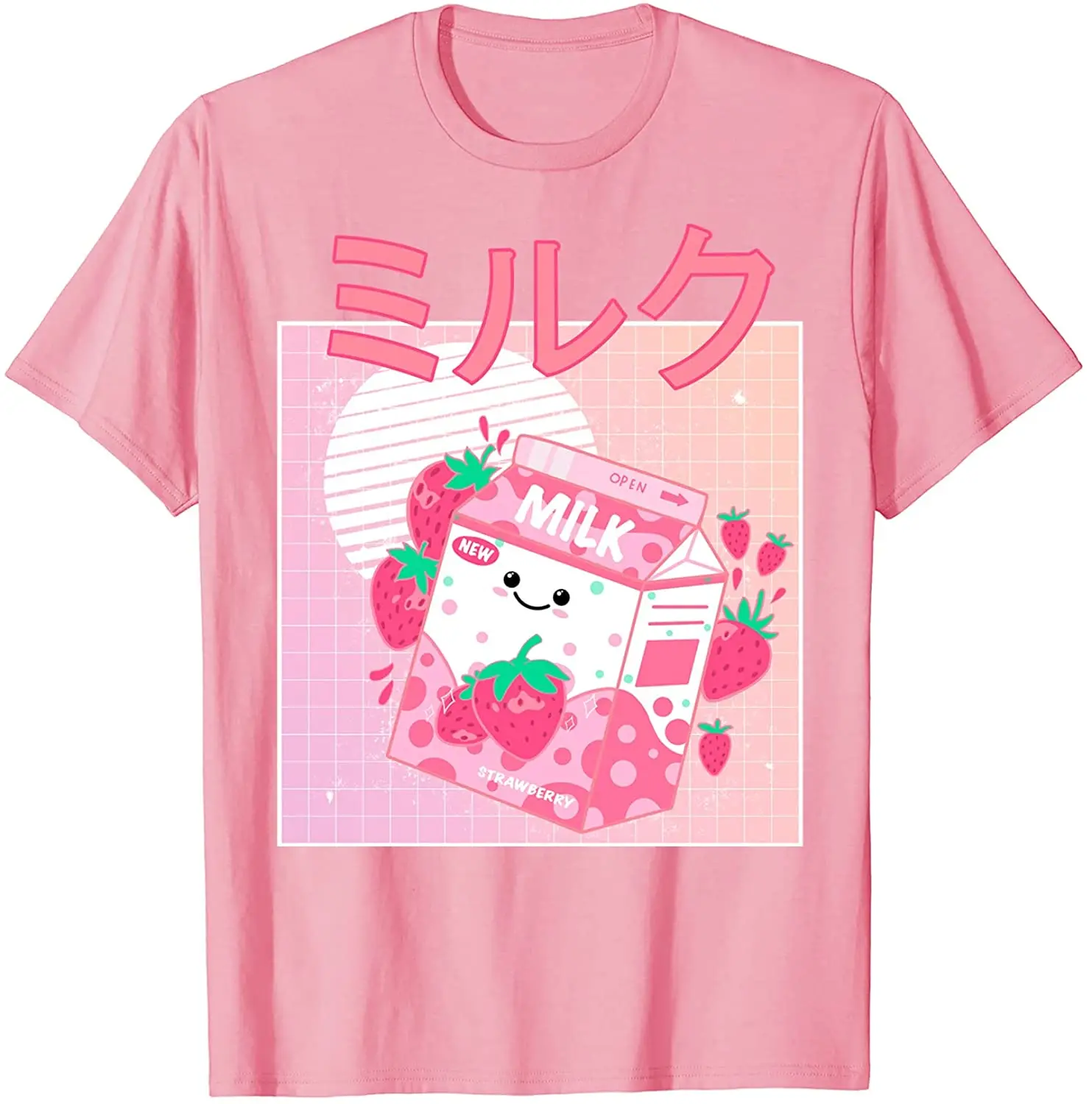 

Strawberry Milk Japanese Kawaii Anime Retro Cute Lolita Shirt for Women Teenage Girl Gifts