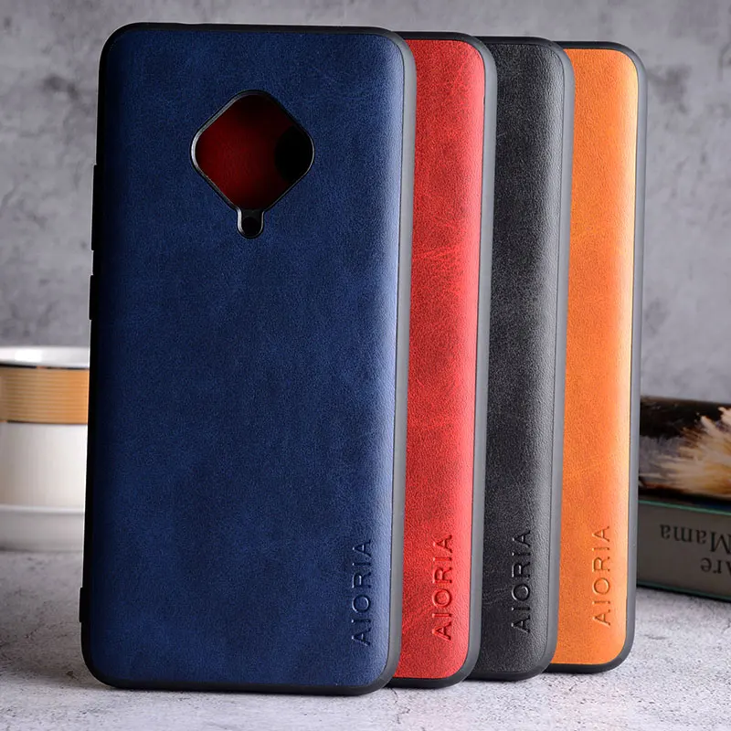 

Case for VIVO Y17 S1 Pro Y9S funda Luxury Vintage leather cover soft tpu with hard pc phone coque for vivo y17 case capa