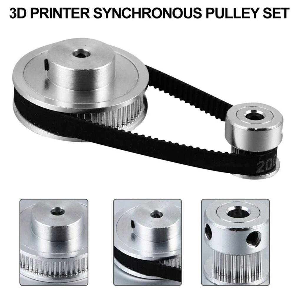 

GT2 Timing Belt Pulley 60 Teeth 20Teeth Kit 5mm Aperture Belt Width 6mm For 3D Printer Timing Belt 2GT60T20T-200