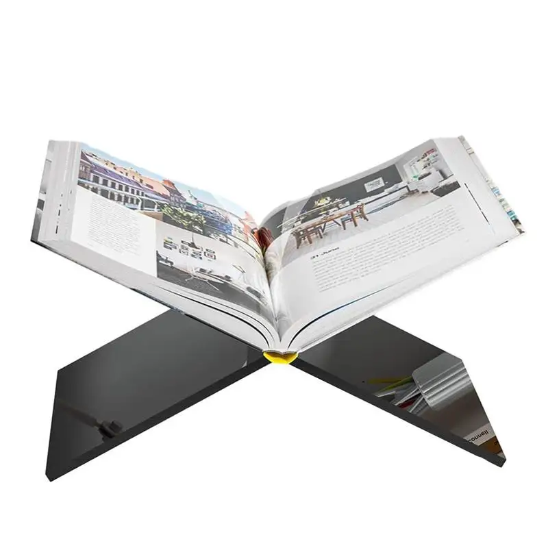 

Acrylic Book Holder X Type Reading Bookstand Display Open Holder Multi-functional Coffee Table Book Stand For Home Offices