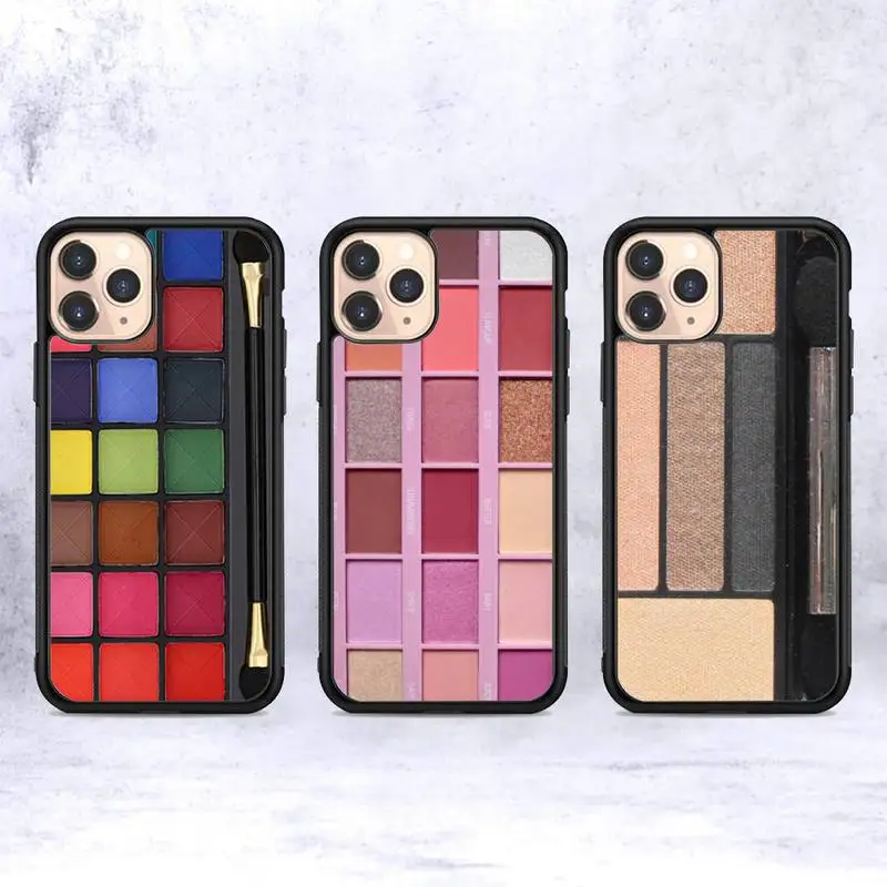 

Eye Shadow eye brush cosmetic Phone Case Silicone PC+TPU Case for iPhone 11 12 13 Pro Max 8 7 6 Plus X SE XR Hard Fundas