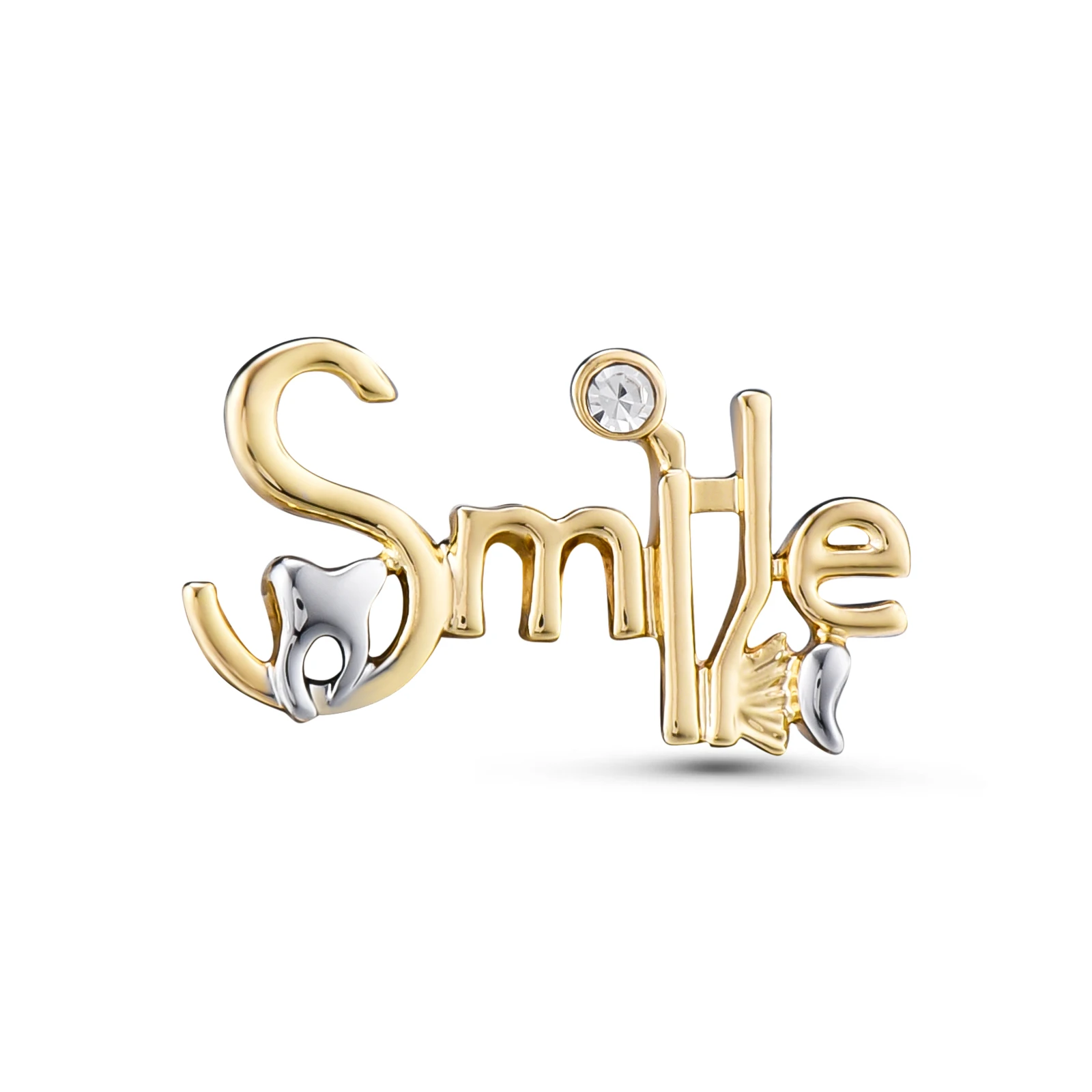 

New Dental Smile Tooth Toothbrush Crystal Brooch Pin Creative Luxury Dentist Nurse Medical Jewelry Lapel Badge Gifts