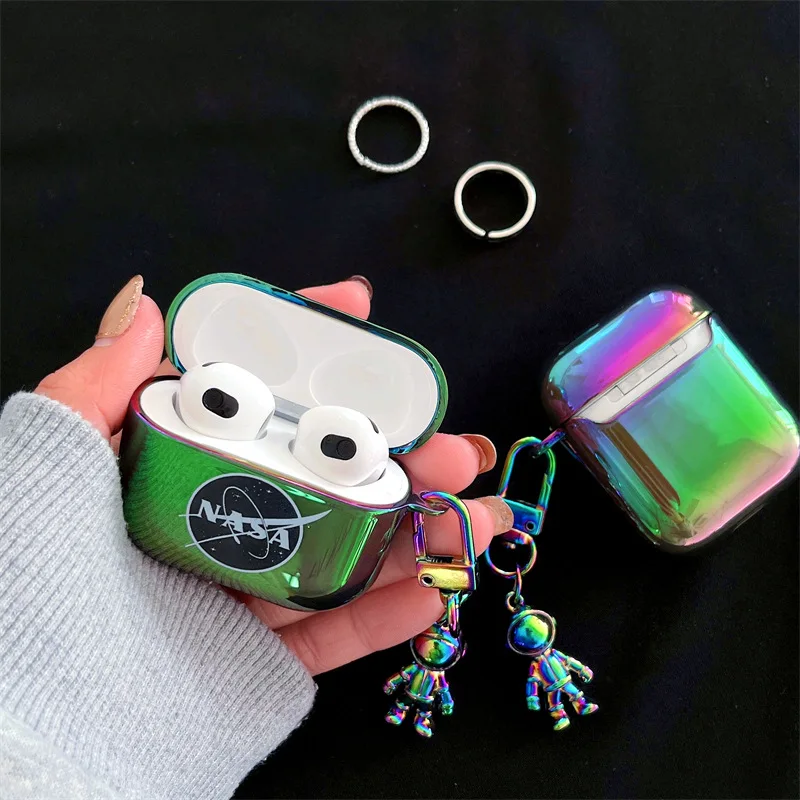 

Colorful Electroplated Spaceman Case for AirPods Pro2 Airpod Pro 1 2 3 Bluetooth Earbuds Protective Earphone Case Cover