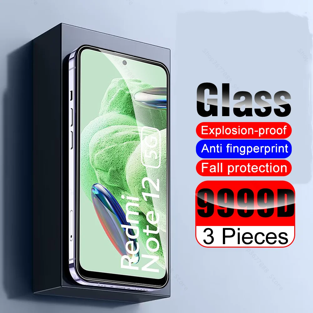

3pcs Glass For Redmi Note 12 5G 22111317G Tempered Glass Redmy Radmi Note12 4G RedmiNote12 6.67'' 9H Protection Screen Protector