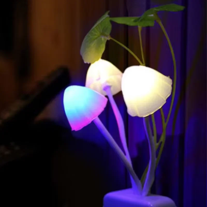 Новинка Гриб Грибок Ночник ЕС США Вилка Для Plug Dream Water Красочная Лампа 3 Трава Luminaria