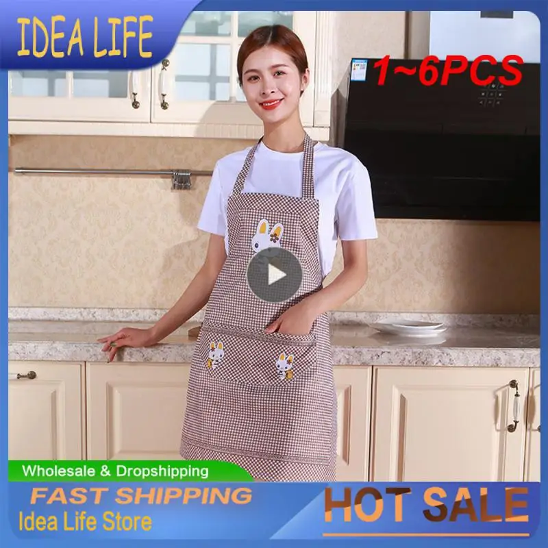 

1-6 шт., Женский Кухонный Фартук с мультяшным кроликом
