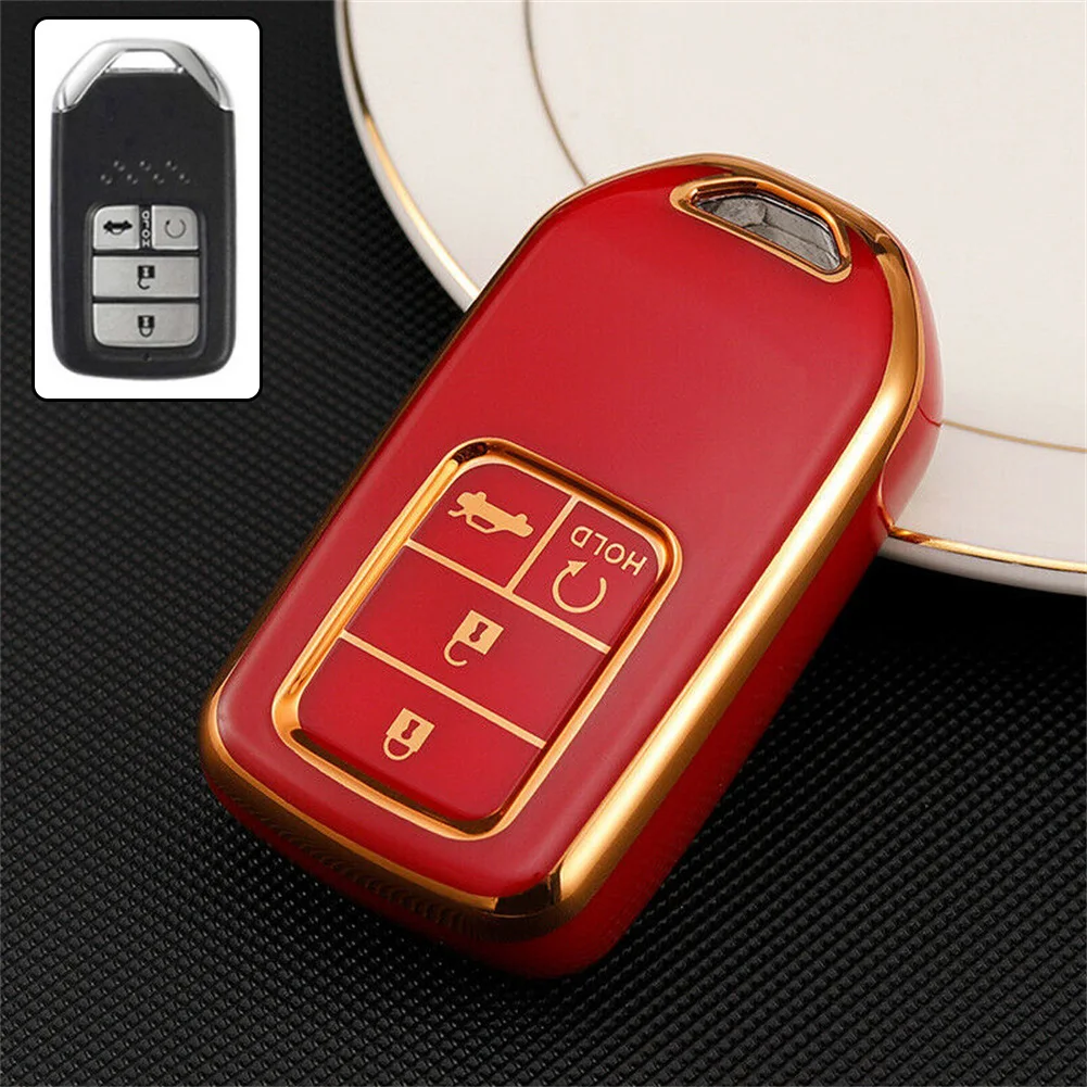 

Universal Durable 4 Buttons TPU Car Remote Key Case Cover Fob Shell For Honda City Vezel HR-V White Green Gray Red Original New