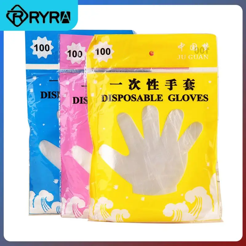 

2/4/5PCS Disposable Gloves Food Grade Transparent Disposable Gloves Waterproof Transparent Plastic Multifunctional Safe Kitchen