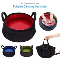 8 5l outdoor travel folding camping washbasin ultra light portable basin bucket bowl sink washing bag hiking water bucket