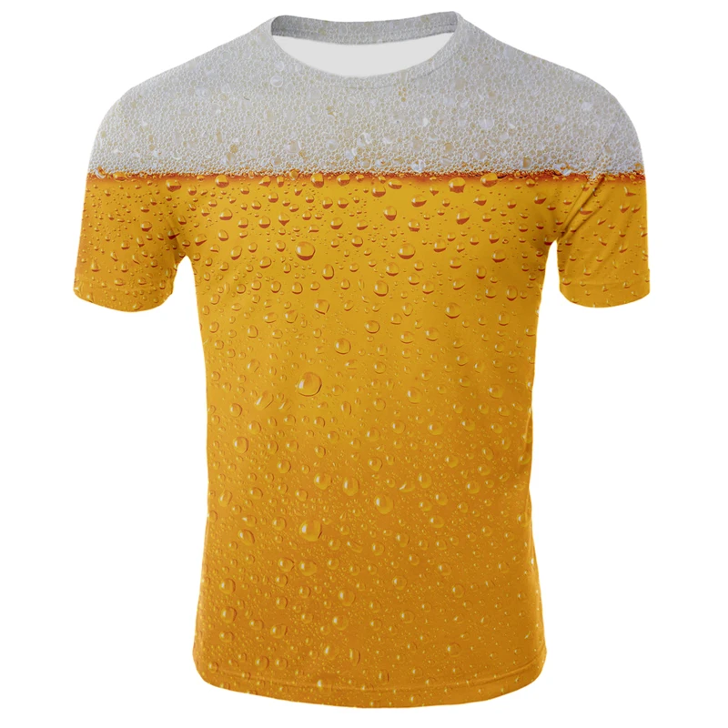 

New Funny Beer/French Fries/Hamburger 3D Print T Shirt Unisex Casual Oversized T-shirt Men Women Streetw Summer Fashionar Tops