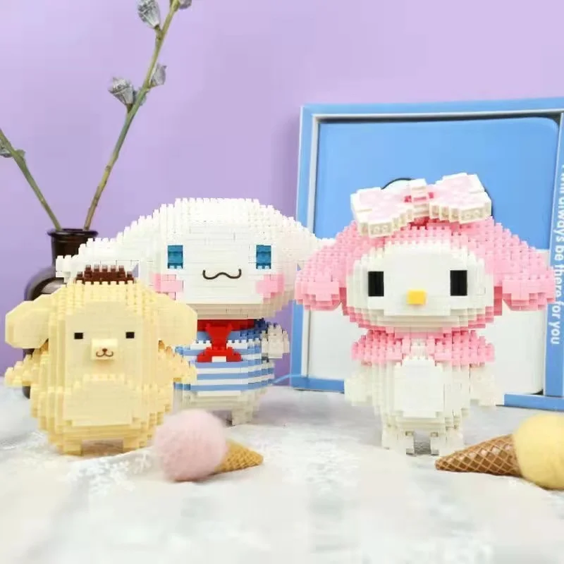 

Sanrio Cartoon Animation Doll Kawaii Childrens Puzzle Diamond Miniature Small Particles Put Together Building Blocks Toy