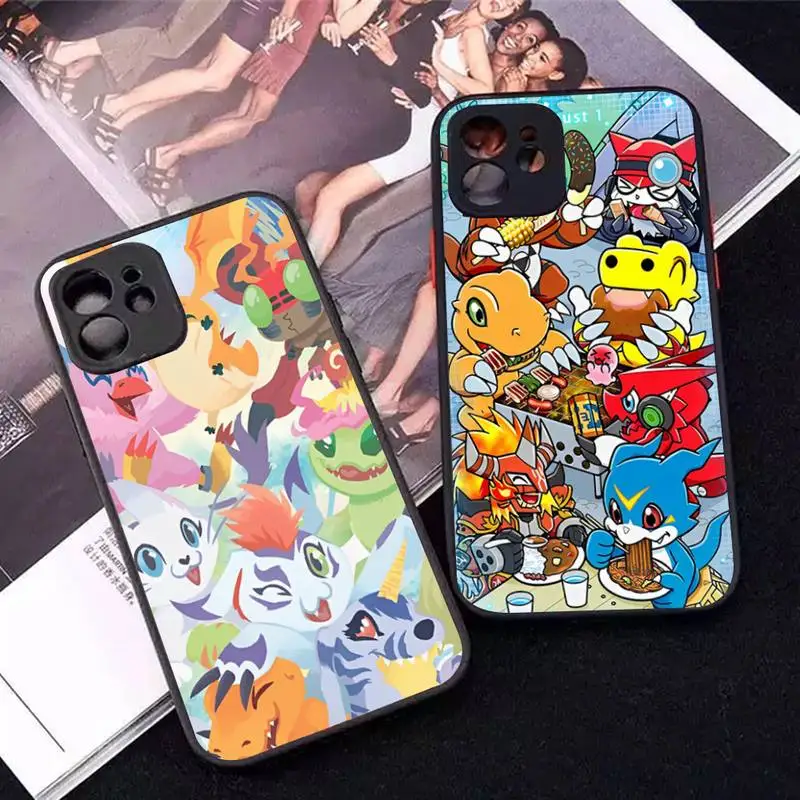 

Digital Monster Digimon Phone Case for iPhone 14 11 12 13 Mini Pro Max 8 7 Plus X XR XS MAX Translucent Matte Cover