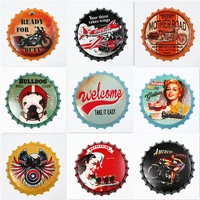 shabby chic beer bottle cap vintage tinplatemetal painting tin iron art plaques signs for bars cafes restaurants hotels clubs