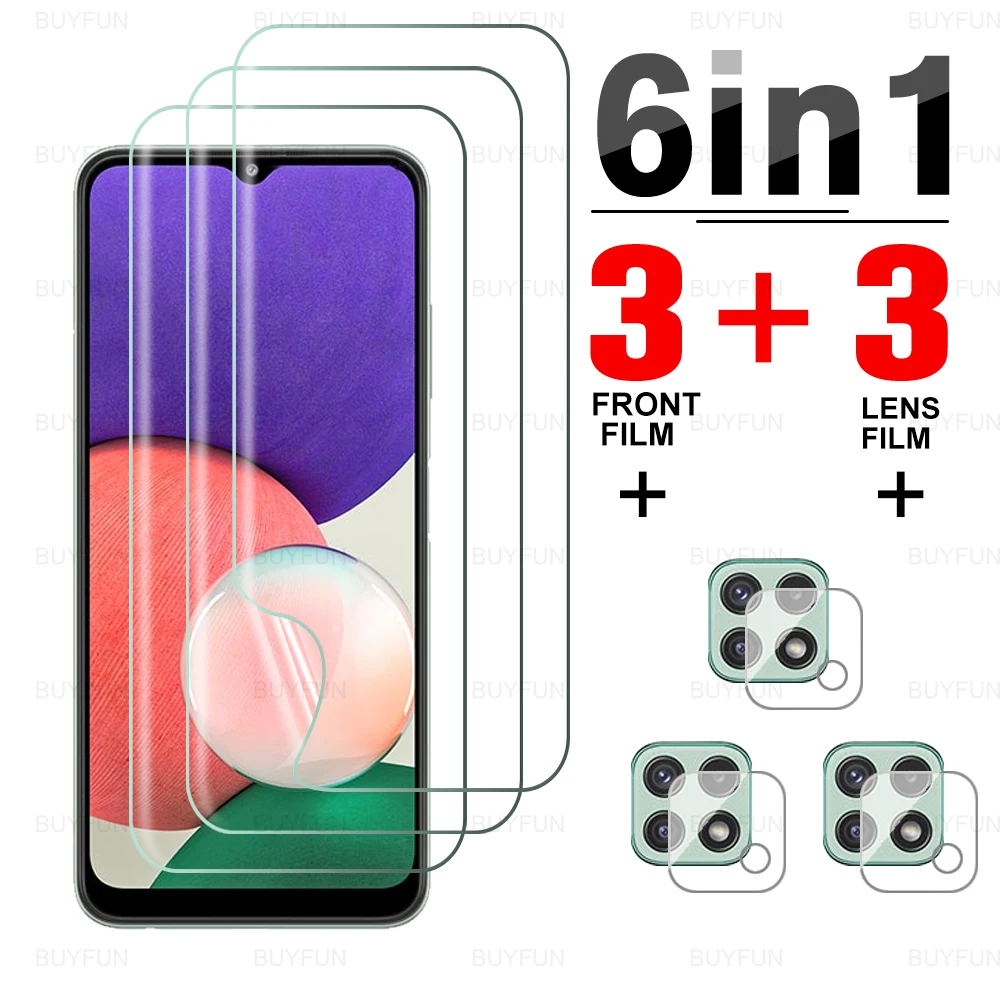 

Гидрогелевая пленка 6 в 1 для Samsung Galaxy A22 5G 6,6 '', мягкая пленка с защитой от отпечатков пальцев для Samsung Samsun A 22 22A A22, пленка для объектива камеры