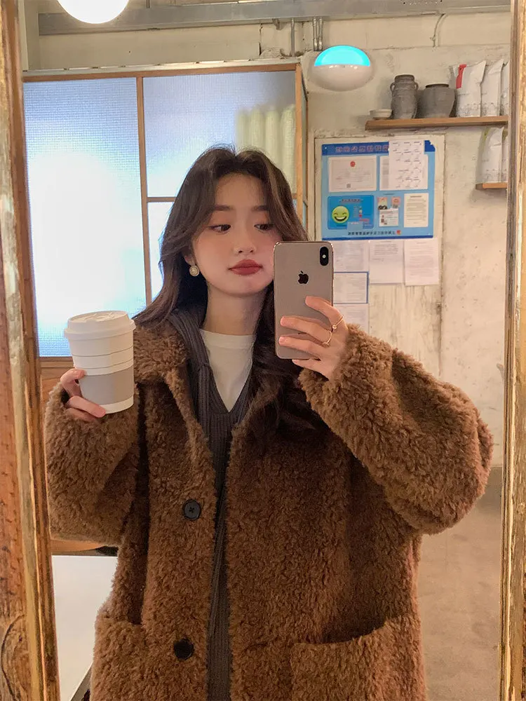 Seattle 2024 новая зимняя коллекция: цельное пальто с овечьим мехом и отделкой из