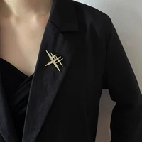 vintage luxury star light brooches for women gold color alloy brooch lady party pins gifts