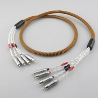 new audiocrast silver plated 4rca male plug to 4rca male plug rca splitter audio cable hifi interconnect cable