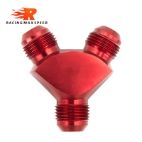 universal an6 an8 an10 an12 aluminum y block adapter fittings adaptor red y type oil pipe joint