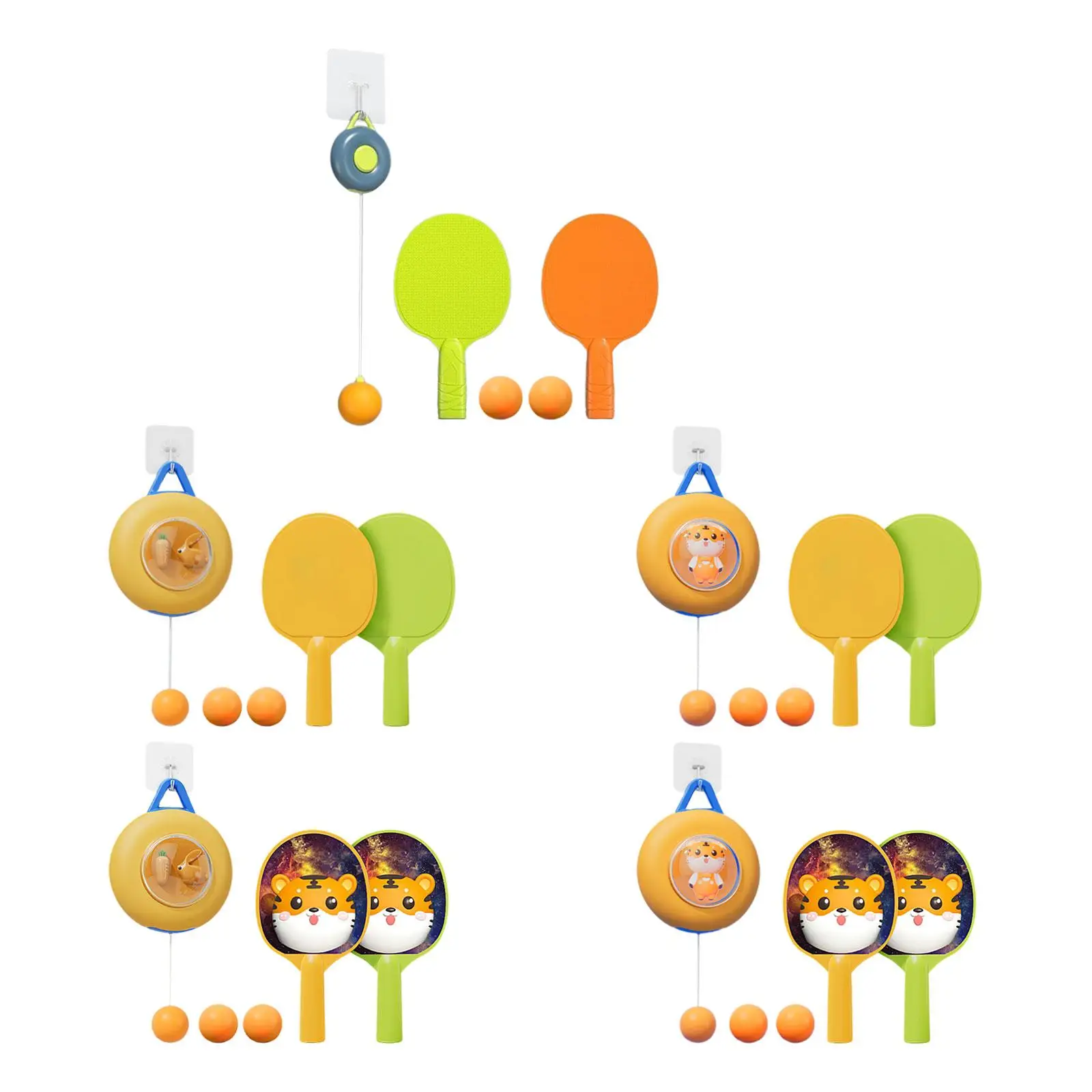 

Portable Tennis Trainer Self Training Set with Sticky Hook Telescopic Host Indoor Hanging Table Tennis for Hand Eye Coordination