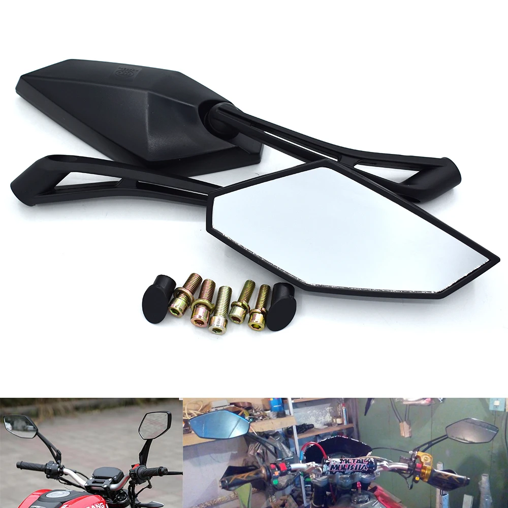 

Universal 8mm 10mm Motorcycle Rear View Mirrors Side Rearview Mirror For Yamaha FZ1 FZ6 FZ8 MT-07 MT-09 For HONDA PCX125 PCX150