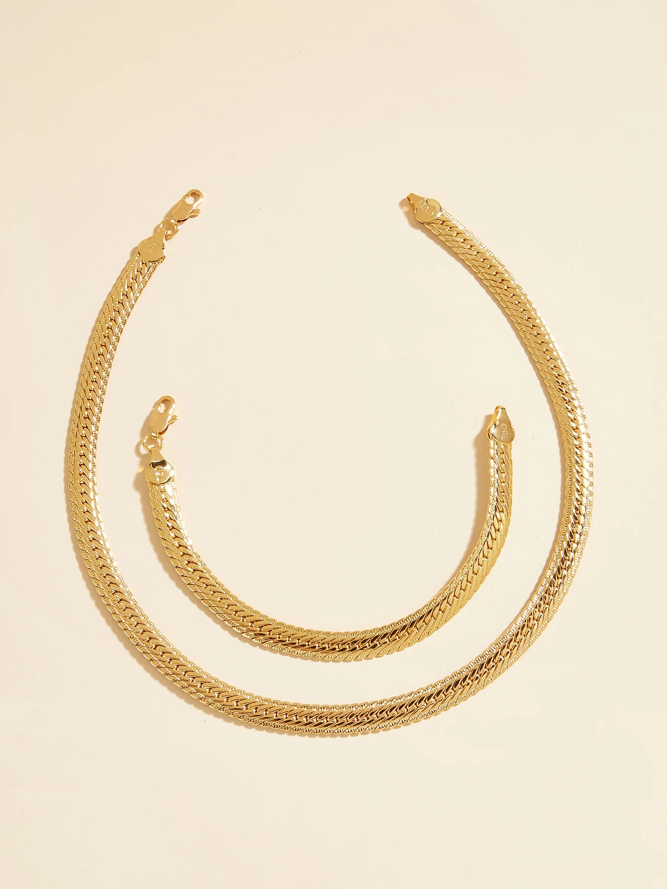 

Selead Simple Gold Two Piece Chain Necklace Women Men Charming Copper Gold Plated Jewelry Gifts