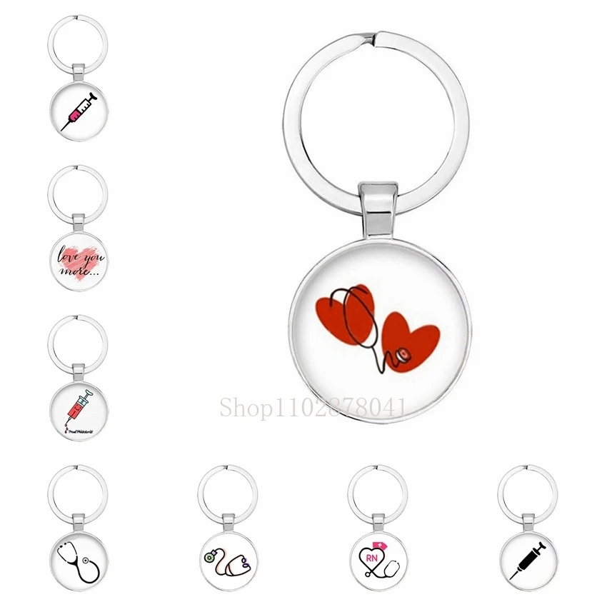 Модные ювелирные изделия купольный стеклянный брелок из цинкового сплава