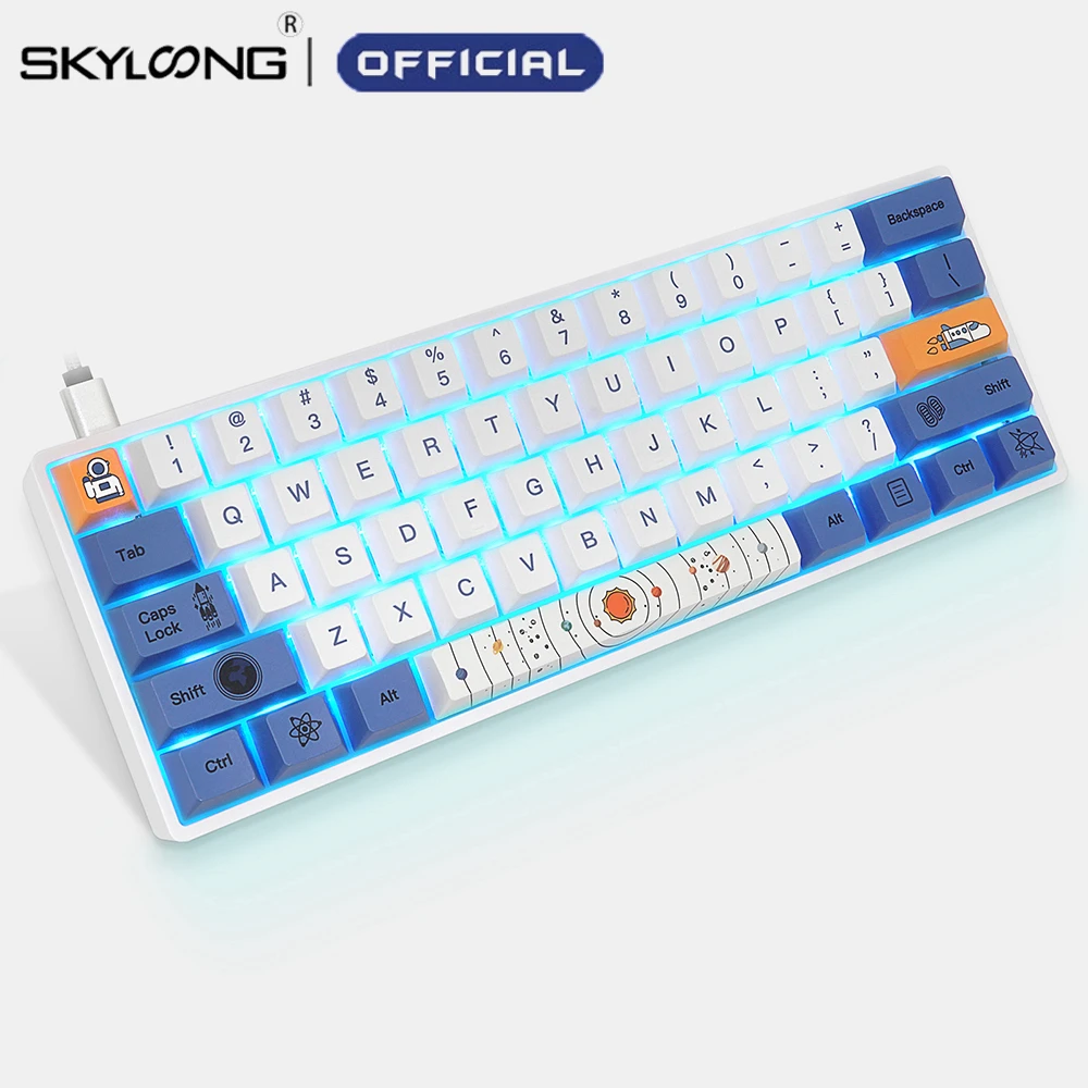 Беспроводная механическая клавиатура Skyloong Lite GK61 игровая на солнечной батарее RGB