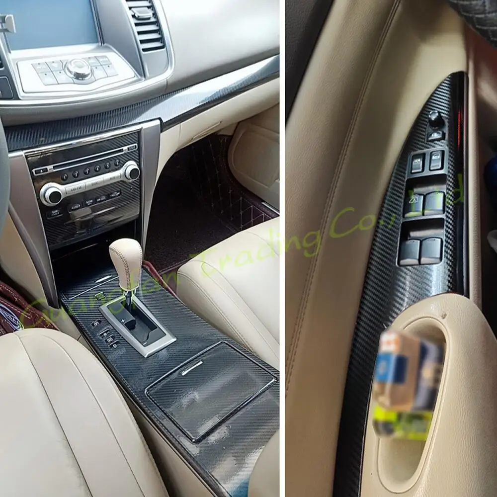 

For Nissan Teana J32 2008-2012 Interior Central Control Panel Door Handle 5D Carbon Fiber Stickers Decals Car styling Accessorie