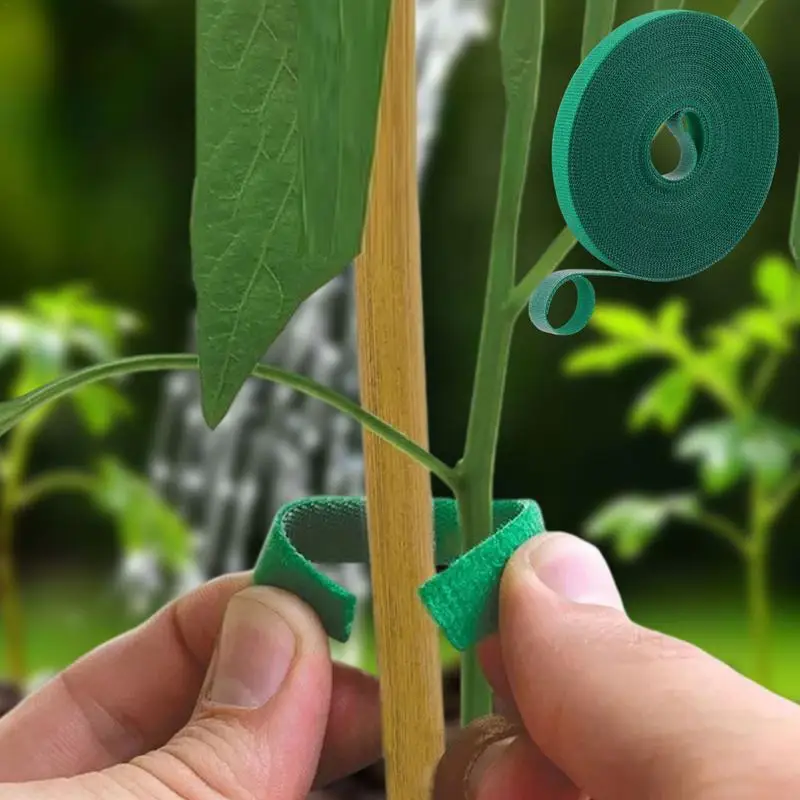 

3m Green Garden Twine Plant Ties Nylon Plant Bandage Reusable Nylon Plant Shape Tape Hook Loop Bamboo Cane Wrap Support Accessor