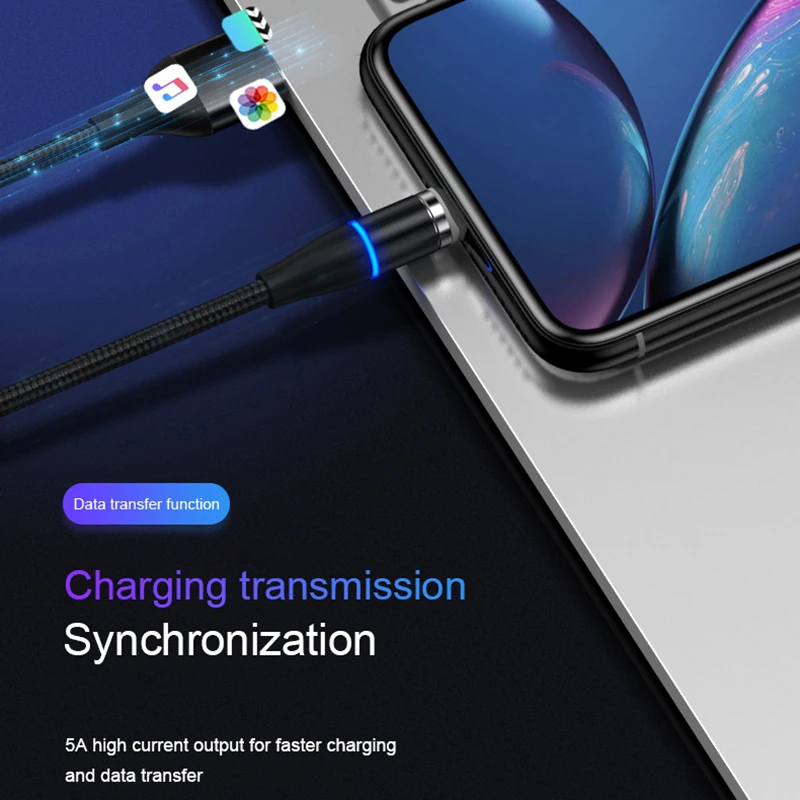 Magnetic USB Type C Cable for Huawei P50 5A Fast Charge for Xiaomi Samsung Macbook OPPO Micro USB Magnet USB Cable for android