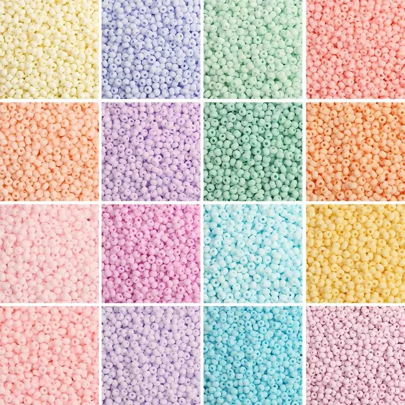 

Super 2/3/4mm mineral solid color Frosted glass rice bead handmade diy ring bracelet necklace beaded jewelry gift accessories