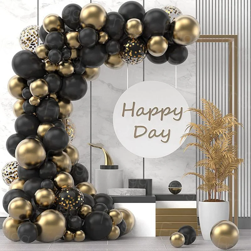 

Гирлянда с воздушными Шарами на день рождения, черные, золотые, белые, зеленые латексные шары для мальчиков и девочек, декор для дня рождения, Baby Shower, свадебной вечеринки