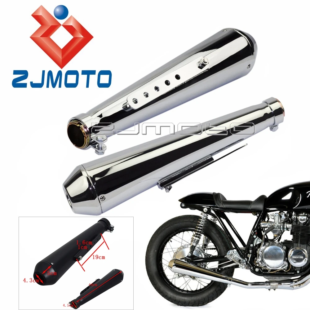 

2x 450mm Motorcycle Exhaust Muffler Silencer Retro Rear Pipe Tail Tube For Harley Honda Cafe Racer Bobber Chopper Custom