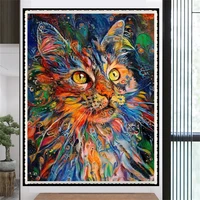 artwork color cat diy 5d diamond painting full drill square round embroidery mosaic art picture of rhinestones home decor gifts