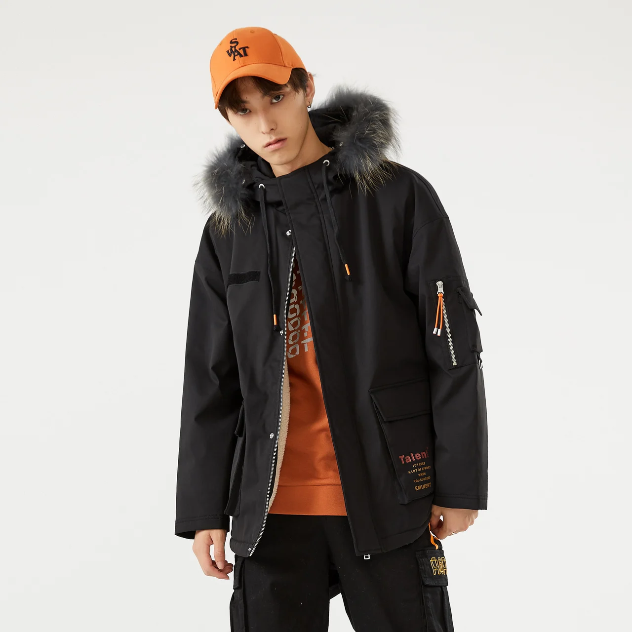 Metersbonwe Men Windproof Fabric Wadded Clothes Hooded Male Thick Sherpa Warm Wear Casual Loose Winter Cotton-Padded Coats