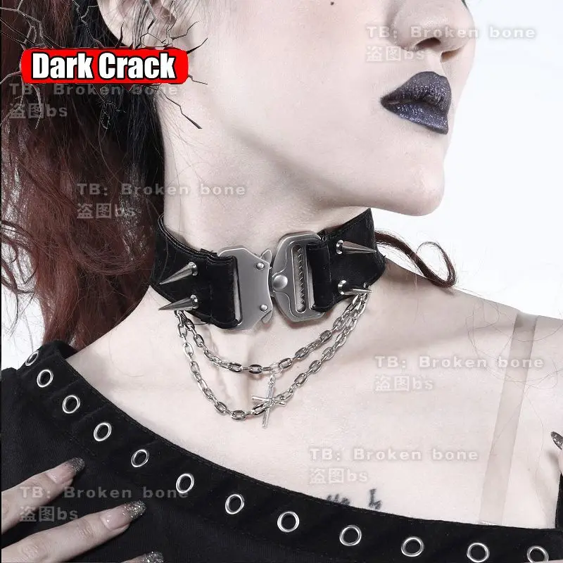 

Gothic Lolita Angel Choker Harajuku Collar Punk Metal Chain Necklace Women Party Club Chokers Spike Rivet Y2K Girl Jewelry