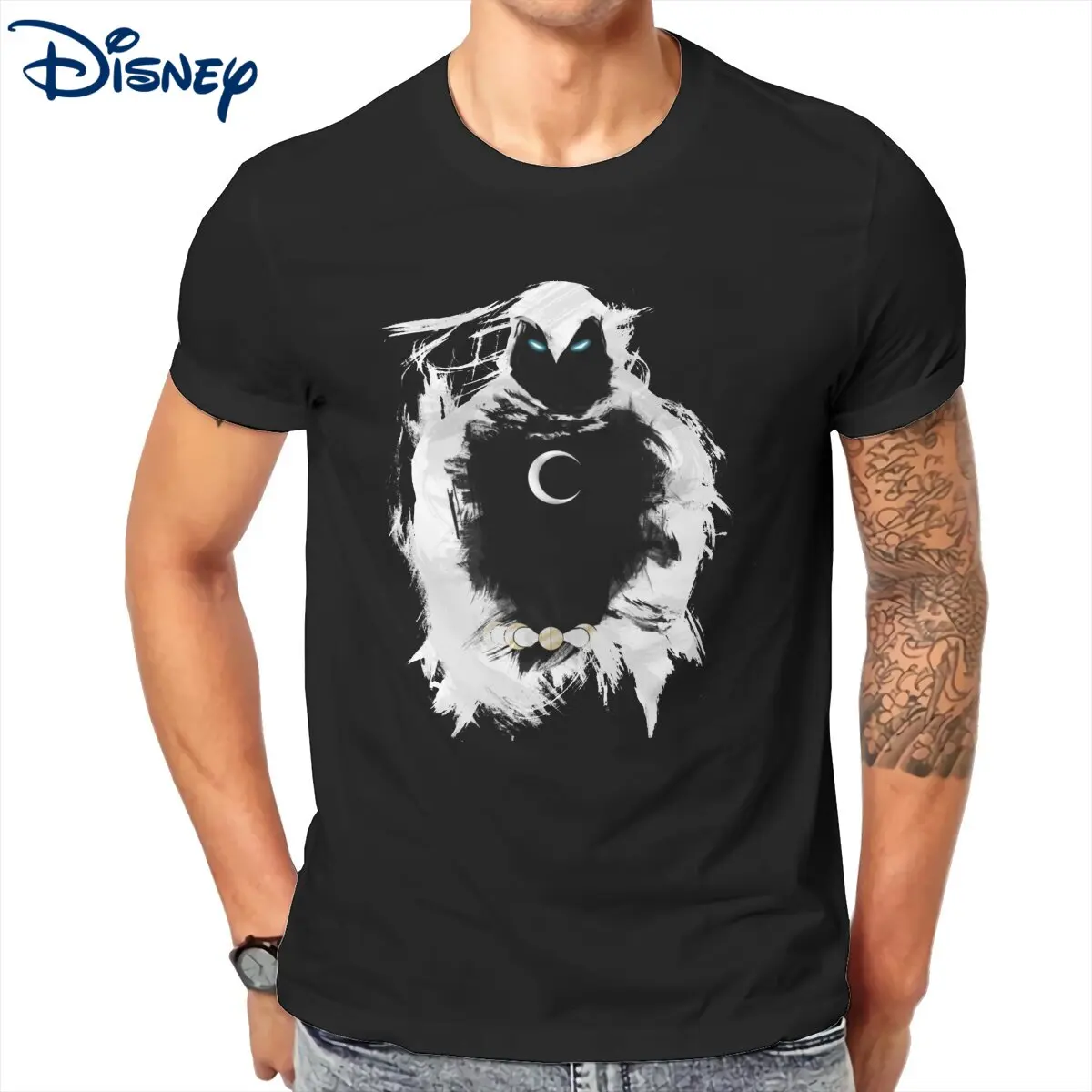 

Men's T-Shirt Disney Rhymes with loony Moon Knight Pure Cotton Tee Shirt Short Sleeve T Shirt Crew Neck Clothing 4XL 5XL 6XL