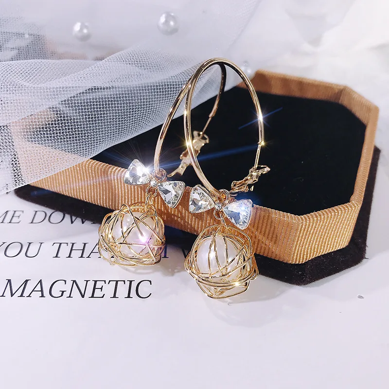 

S925 Silvers 202 New Long Geometric Dangle Earrings Jewellery for Women Classic Hollow Bowknot Earrings Metal Korean Fashion